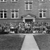 Broadview College faculty and students in front of College Hall, 1926-1928