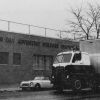 Seventh-day Adventist Welfare Services, Inc., moving van in front of the New York City warehouse