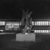 Walla Walla College Kretschnar Hall and 1968 abstract sculpture