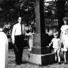 Arthur Patrick and family at the White gravesite in Battle Creek