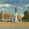 Monument Square in Battle Creek, Michigan, showing City Hall, the Solder's Monument, and the First Methodist Church [drawing]