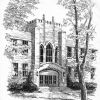 Artist drawing of Andrews University Nethery Hall [original art]
