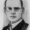 Charcoal drawing of Emmanuel Missionary College president Otto Julius Graf [original art]