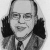 Charcoal drawing of Emmanuel Missionary College president Percy Willis Christian [original art]