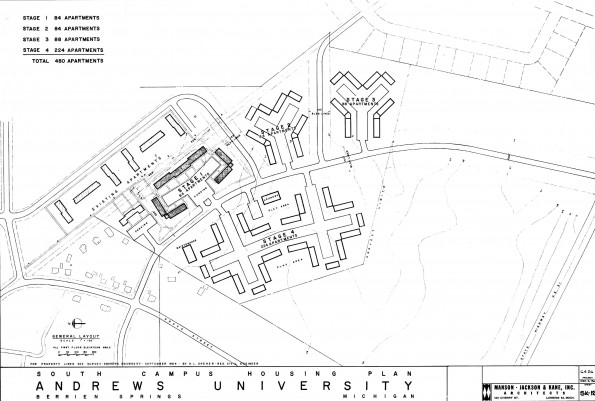 [Architectural schematics for proposed student housing at Andrews University]