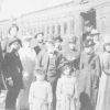 A group of workers leaving Oakland, California for the east include E. J. Waggoner and his family