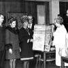 [The Shaknis family donating the Adams Synchronological Chart or Map of History to the Andrews University Heritage Room]