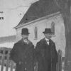 [Malcolm N. Campbell and W. Jay Tanner in front of the Fitch Bay Seventh-day Adventist Church]