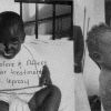[Before and after photograph of a child treated for leprosy]