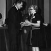 [Arlene Frested receives an award at the Andrews University 1972 Faculty-Staff-Board banquet]