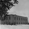 [Winter view of Griggs Hall, home of Emmanuel Missionary College's library]