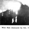 [West Hall at Canadian Junior College destroyed by fire]