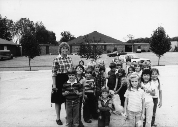 Cathy Lambert with her students at Ozark Elementary School