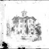 Drawing of the first Battle Creek College building