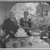Edward and Bessie Sutherland cutting their wedding cake