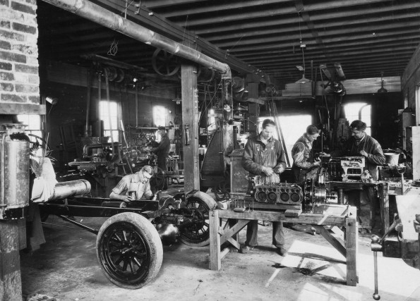 [Unknown men working in the Machine Shop at Madison College]