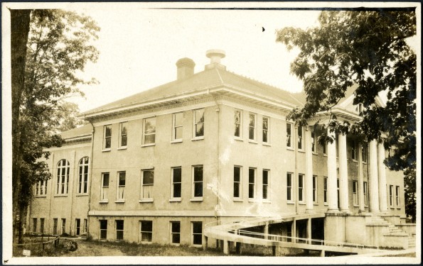 Side view of the administration building at Washington Missionary College