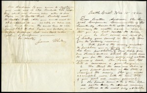 Letter from James White and others at the General Conference to John Andrews at Rochester, New York, November 15, 1864, asking him to relocate to Church headquarters at Battle Creek, Michigan. They felt his abilities were needed to address certain theological challenges to the new denomination. 
