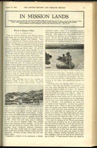 John Andrews wrote several articles for the Review and Herald describing their work in the Tibet region of western China. 