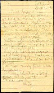 Letter to Grandma from Bobby [Andrews], about 1925. 