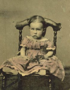 Carrie Matilda Andrews. Youngest child of John and Angeline Andrews. She was born August 9, 1864 and died in September the next year from dysentery. 