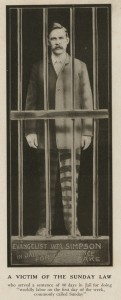 William W. Simpson used his jail time in handbill advertisements.