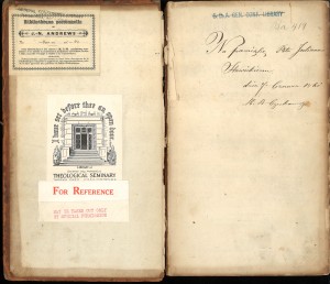 Bible with note written by M. B Czechowski