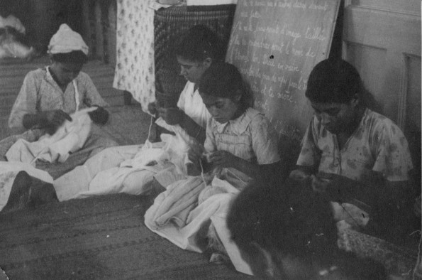 Muslim girls at work