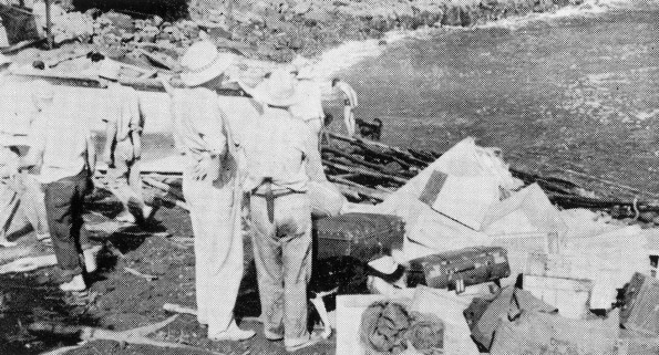 Handling cargo coming ashore on Pitcairn Island
