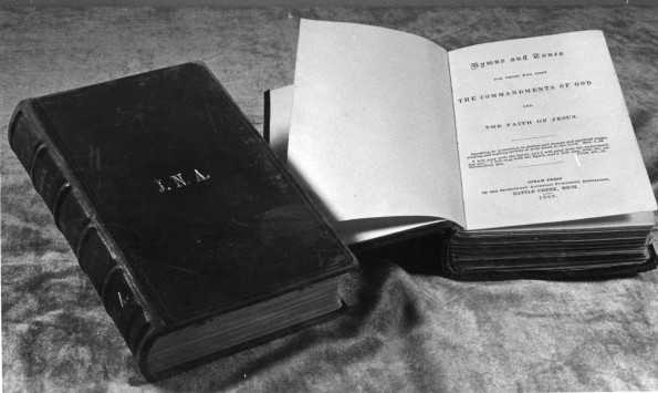 Hymns and Tunes song book used by John N. and Angeline Andrews