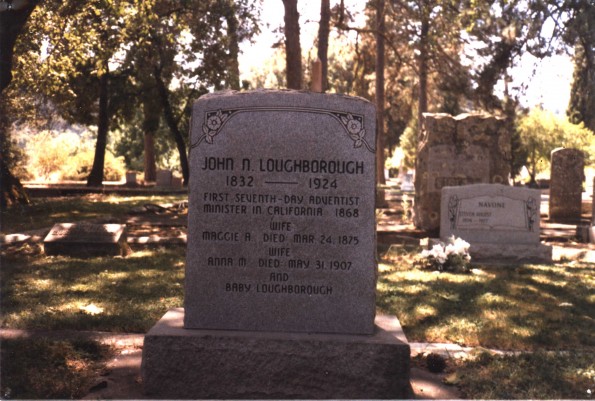 Grave marker of John N., Maggie, and Anna Loughborough