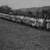 Teachers and students at a school in a primary school in the Rwankeri Mission