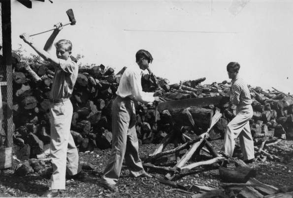 Vincent Hill Seventh-day Adventist School (India) students cut wood