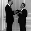 Edward C. Banks presenting doctoral thesis to Gerald H. Kennedy, 1965-1966.