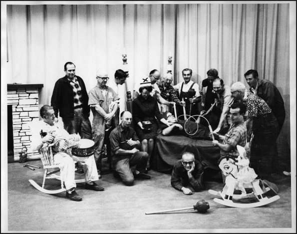 Group of Pacific Press employees clowning around