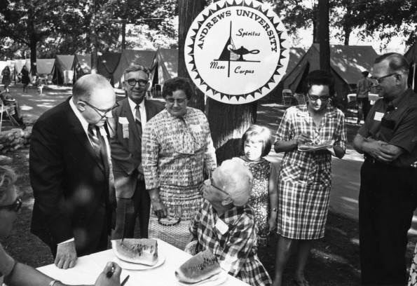 General Conference President Robert H Pierson at the Michigan camp meeting at Grand Ledge