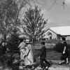 Village Seventh-day Adventist Church members walking from their old church home to the new building in the early 1960s (Berrien Springs, Mich.)