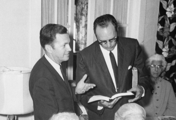 Kroncke and Malcolm to address a meeting of the Berrien Springs Health and Welfare Service Center staff