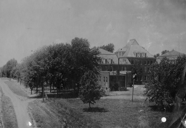 Clinton Theological Seminary general campus view showing a couple buildings and a road