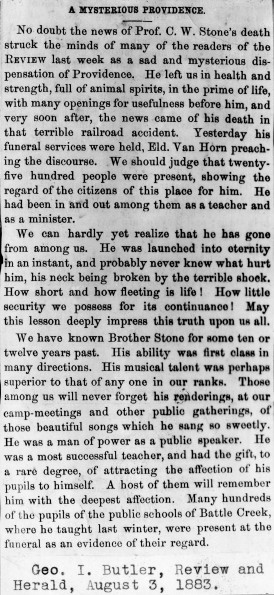 Obituary of Charles W. Stone