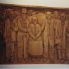 Atlantic Union College relief scupture by Wayne Hazen showing early church pioneers, 2001