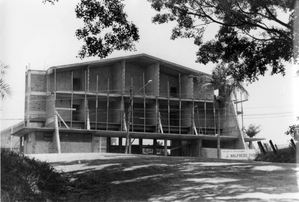 Brazil College church under construction, 1970s