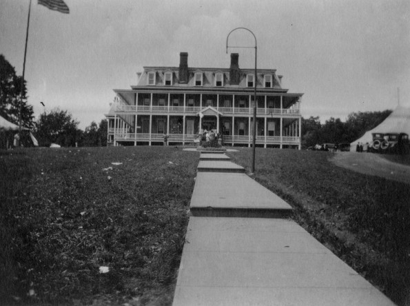 Mount Vernon Academy main building during camp meeting time, 19teens