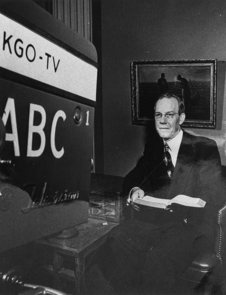 J. L. Tucker doing a live broacast of the Quiet Hour