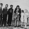 Students and their teacher at recess at a Seventh-day Adventist Church School, Mich.