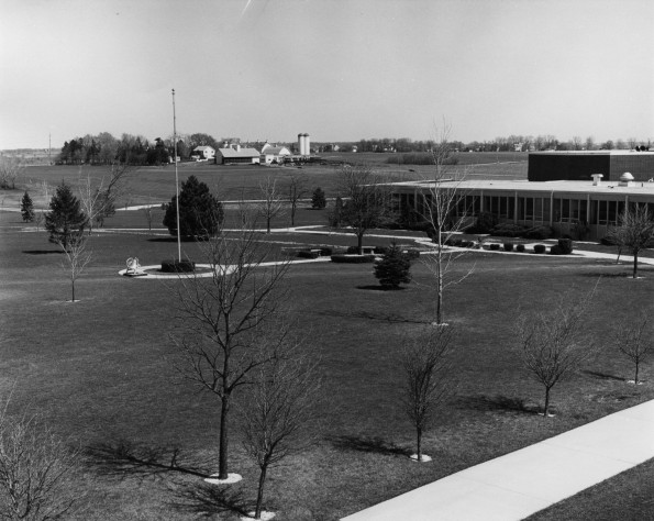 Broadview Academy with Administration Building and a farm