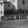 College of Medical Evangelists School of Nursing graduating class outside the church, 1940s