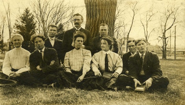 Clinton Theological Seminary students with professor Emil Charles Witzke