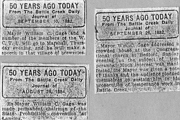 William C. Gage prohibition work