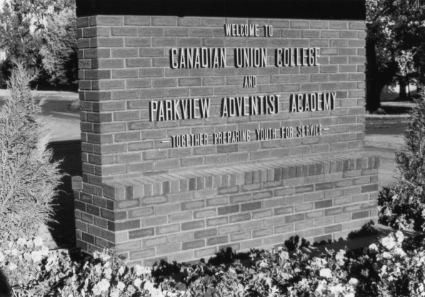 Canadian Union College and Parkview Adventist Academy entrance sign